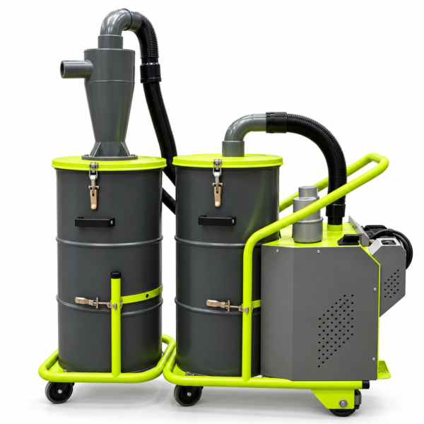 ASPIRADORA INDUSTRIAL "7000 POWER CICLONICA" CON CICLÓN SEPARADOR DUST DEPUTY PARA POLVO FINO 4HP TRIFÁSICA