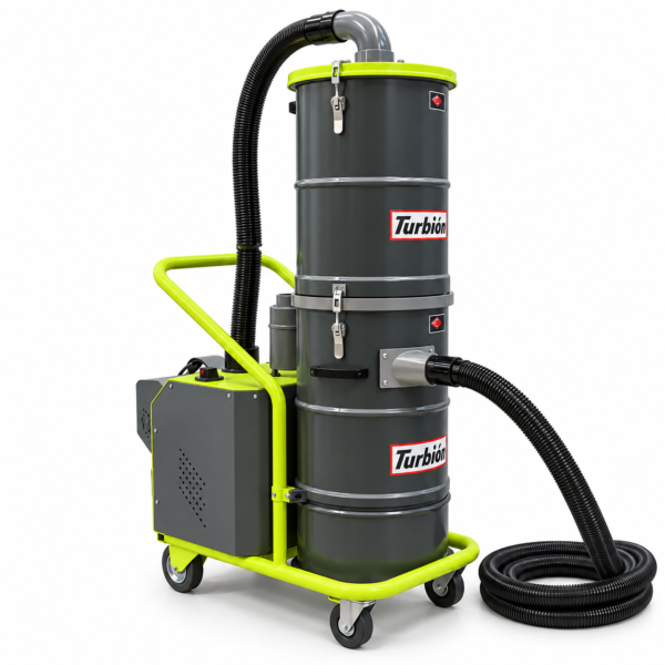 ASPIRADORA INDUSTRIAL TURBO GLASS 3HP TRIFÁSICA PARA VIDRIOS, VIRUTAS METÁLICAS Y PRODUCTOS ABRASIVOS
