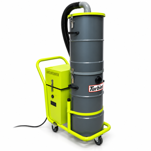ASPIRADORA INDUSTRIAL TURBO MICRONICA H.E.P.A. 3HP PARA POLVO FINO ÁREAS LIMPIAS TRIFÁSICA