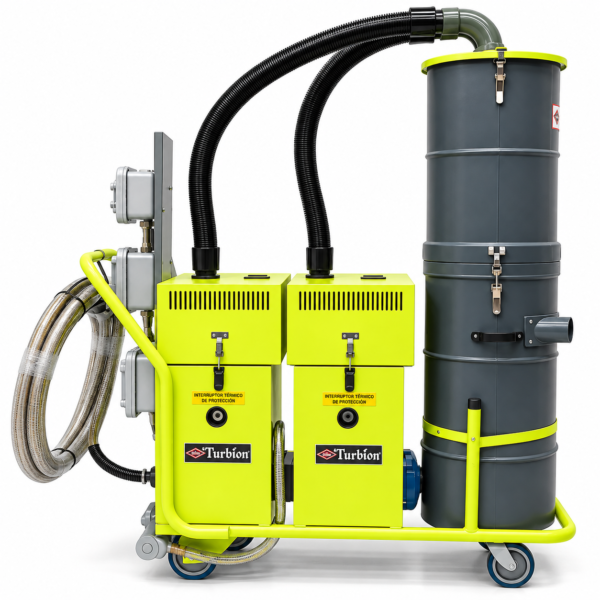 ASPIRADORA INDUSTRIAL TURBO BI POWER MICRONICA H.E.P.A. 6HP PARA POLVO FINO ÁREAS LIMPIAS TRIFÁSICA