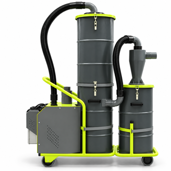 ASPIRADORA INDUSTRIAL TURBO MICRONICA CON CICLÓN SEPARADOR DUST DEPUTY® 3HP PARA POLVO IMPALPABLE TRIFÁSICA