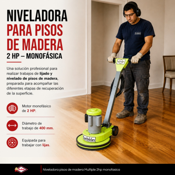 NIVELADORA MULTIPLE PARA PISOS DE MADERA 2 HP