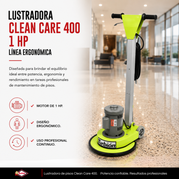LUSTRADORA CLEAN CARE 400 1HP LINEA ERGONOMICA