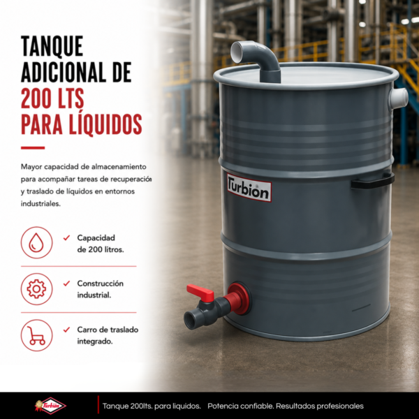 TANQUE ADICIONAL DE 200LTS PARA LÍQUIDOS