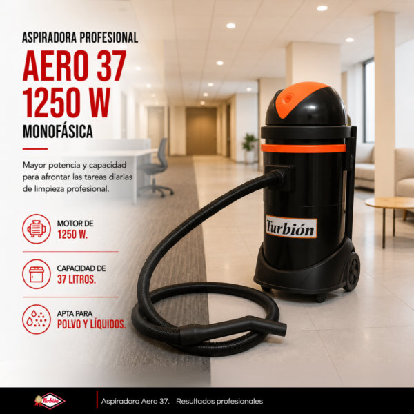 ASPIRADORA PROFESIONAL AERO 37 1250 W. MONOFÁSICA