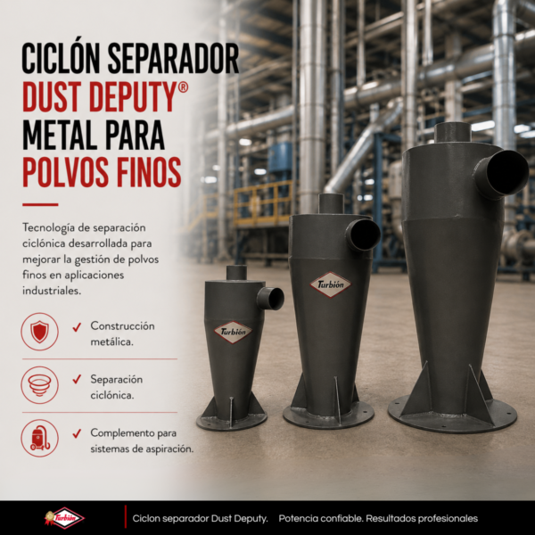 CICLÓN SEPARADOR DUST DEPUTY ® METAL PARA POLVOS FINOS