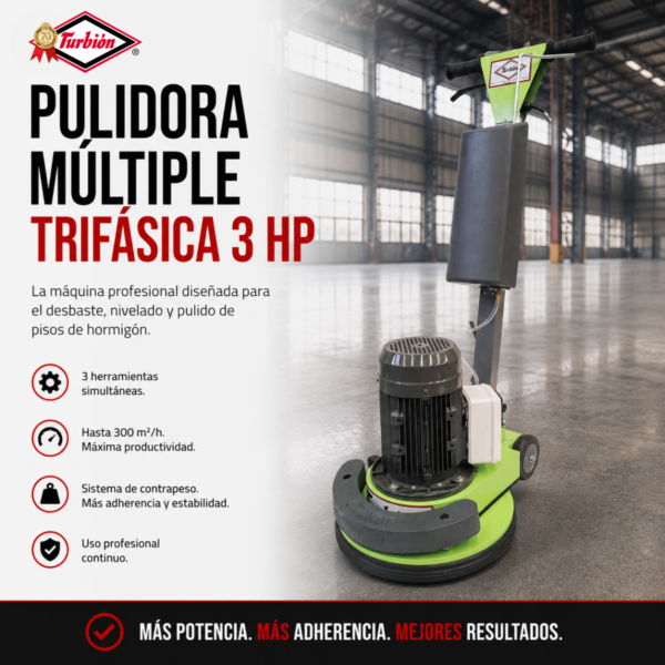PULIDORA MÚLTIPLE 3HP TRIFÁSICA