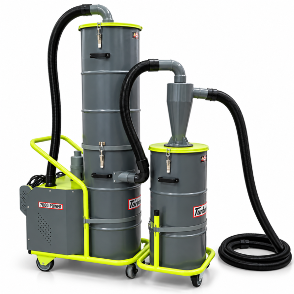 ASPIRADORA INDUSTRIAL "7000 POWER MICRONICA CON CICLÓN SEPARADOR DUST DEPUTY" 4HP TRIFÁSICA PARA POLVO IMPALPABLE