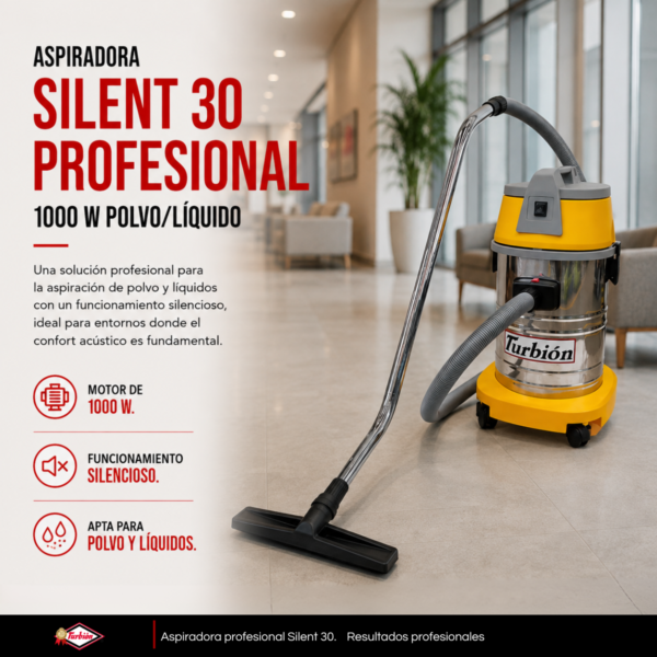 ASPIRADORA SILENT 30 PROFESIONAL 1000W POLVO LIQUIDO