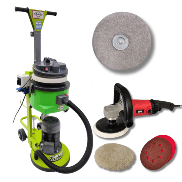 COMBO NIVELADORA UNIVERSAL TURBION: NIVELADORA UNIVERSAL MONOFÁSICA 2 HP CON KIT DE ASPIRACIÓN + LIJADORA DE MANO