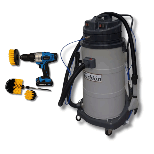 KIT DETAILING TURBION – BI POWER TANQUE POLIETILENO + ROTATIVO INALÁMBRICO CON CEPILLOS