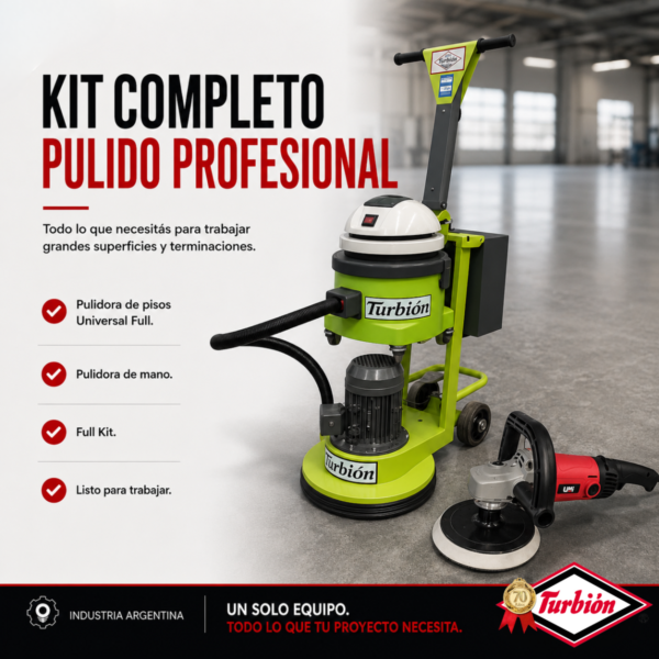 COMBO PULIDO UNIVERSAL FULL TURBION: PULIDORA NIVELADORA UNIVERSAL "FULL" + PULIDORA LIJADORA DE MANO FULL