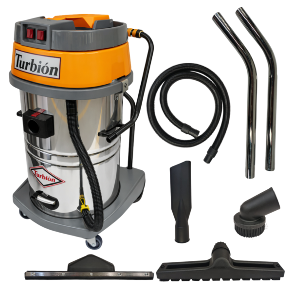 ASPIRADORA PROFESIONAL 3000W 2 MOTORES TANQUE ACERO INOXIDABLE 70 LITROS