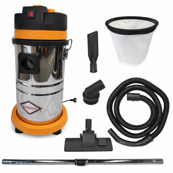 ASPIRADORA PROFESIONAL 1500W 1 MOTOR TANQUE ACERO INOXIDABLE 30 LITROS