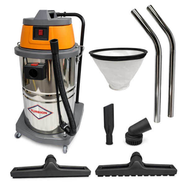 ASPIRADORA PROFESIONAL 1500W 1 MOTOR TANQUE ACERO INOXIDABLE 60LITROS