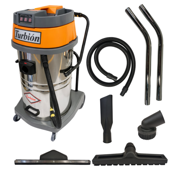 ASPIRADORA PROFESIONAL 4500W 3 MOTORES TANQUE ACERO INOXIDABLE 80 LITROS
